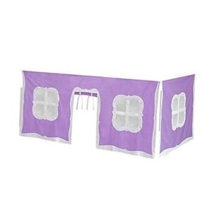 Underbed Curtain for Low Bunk Bed/Low Loft Bed, Play Curtain for Purple/White
